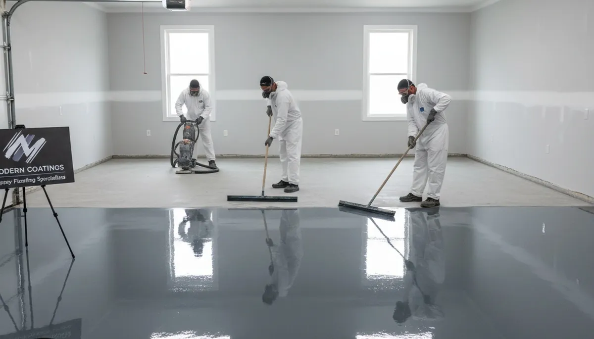 Epoxy garage floor coating in Vancouver, WA providing durable, moisture-resistant finish