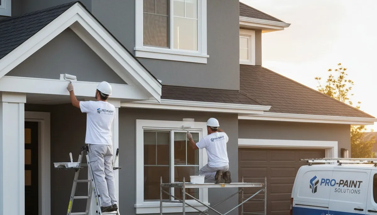 Professional trim and fascia painting on a Vancouver WA home by expert exterior house painters